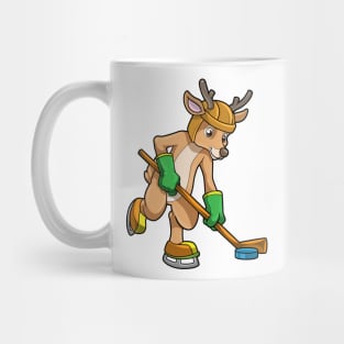 Reindeer at Ice hockey with Ice hockey stick Mug